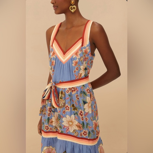 Farm Rio Blue Superbloom Tapestry Maxi Dress - Picture 5 of 8